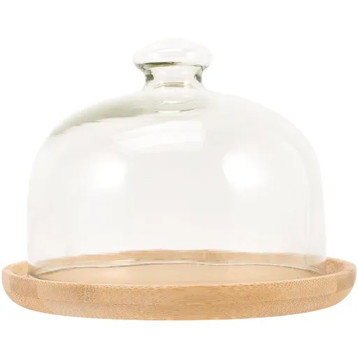 Transparent Glass Dome Cake Plate for Storage with Fine Workmanship Smooth Edges Suitable for Home Hotel Restaurant