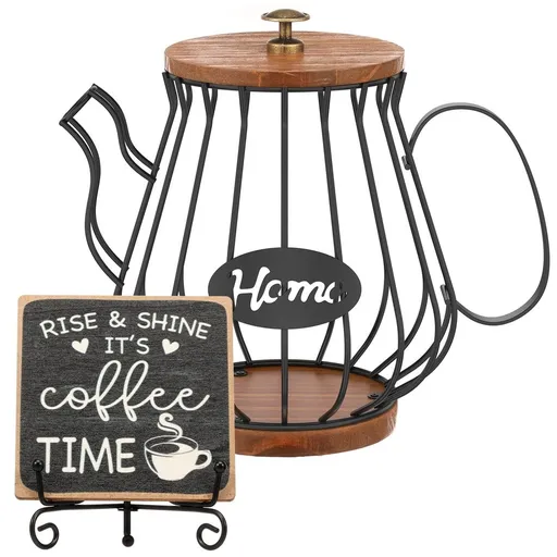 Coffee Pod Holder with Lid Large Capacity Snack Holder Organizer for Counter Accessory Decor Station for Capsule Creamer