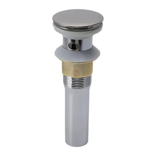 Faucet Sink Pop Up Drain Stopper Press Bounce Drain Electroplating Stainless Steel Wash Basin Drain with Strainer Basket for Home With Hole