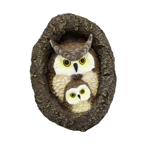 Owl Tree Hugger Outdoor Decor Whimsical Sculpture Garden Statue Yard Art Decoration