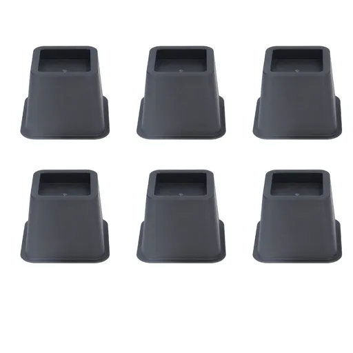 6Pcs 3 Inch Trapezoid Furniture Risers Sofa Leg Pads for Bed Table Cabinet Sofa Feet Black