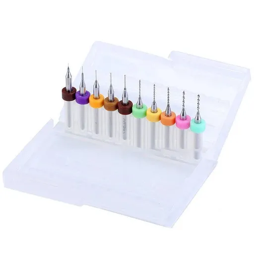 10X Tungsten Steel Micro Drill Bits 0.1-1.2mm for Rotary Tool - 0.1-1MM