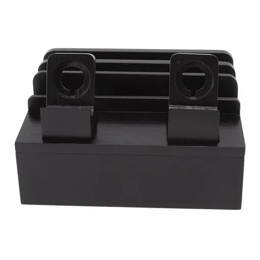Bamboo Charging Station Multifunction 5 Ports Charging Station Rack for Phones Tablets Watches Electronics Black