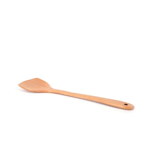 Non Stick Pans Wooden Cooking Utensil Comfortable Long Handle Beige