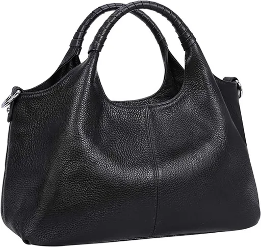 Women's Shoulder Bag - Vintage Handbag - Vintage Handbag with Multiple Compartments - Everyday | Travel Bag - Versatile - Large Capacity - Commuter Bag - Tote Bag - Shoulder/Crossbody Bag - Black