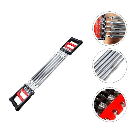 Red Chest Expander Fitness Equipment Set for Strength Training and Muscle Building
