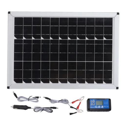 100W 18V Portable Solar Panel Kit 100 Watt 18 Volt Monocrystalline Portable Solar Panel for Automobiles Ships Airplanes Outdoor Agriculture Planting Tourism