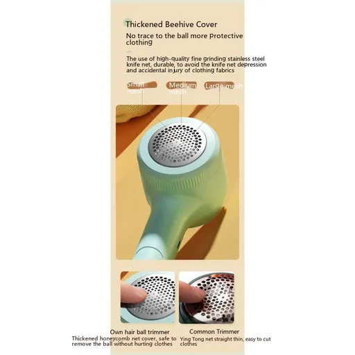 Defuzzer Remove Pilling, lint Electric Sweater Shaver with USB Cable Charger, USB Lint Remover with six Leaf Steel Knives