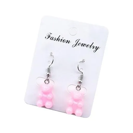 Veile Studios Gummy Bear Earrings - Opaque Pink - Dangle