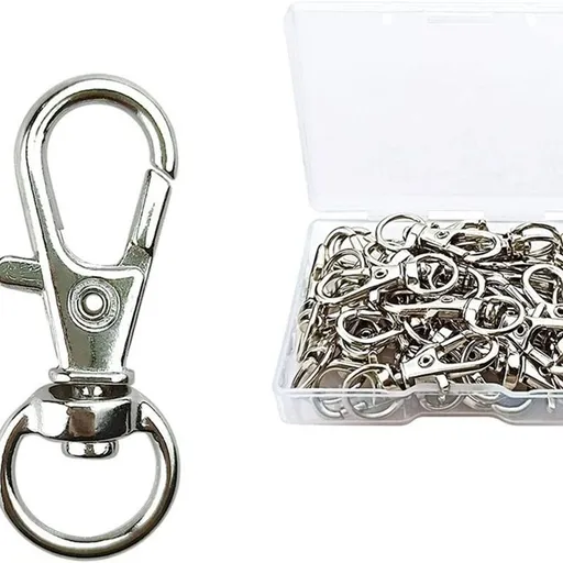 30 pcs Swivel Clasps Lanyard Snap Hook, Metal Swivel Lanyard Snap Hook Lobster Claw Clasp(Sliver)