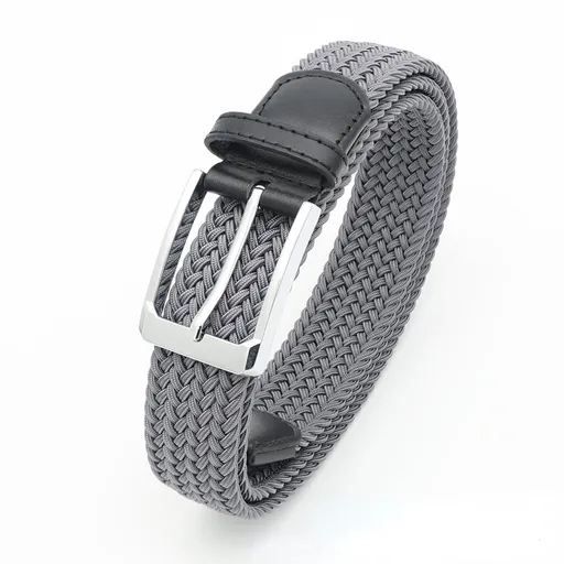 No-Hole Elastic Woven Belt, Unisex Comfortable and Versatile, Strong Elasticity Anti-Loosening, Breathable and Skin-Friendly No Sweating, Essential for Outdoor Sports and Daily Commute, A Casual Style Choice/Grey:M code