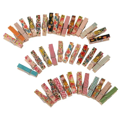 100 Pcs Mini Wooden Clothespins, Small Photo Paper Craft Clips for Hanging Decorations, 35 x 10 mm