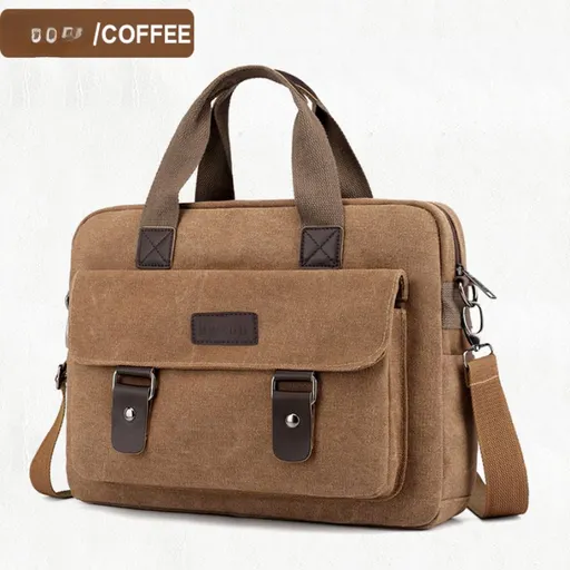 Brown Navy Canvas Laptop Backpack Travel Backpack Durable Laptop Bag Stylish School