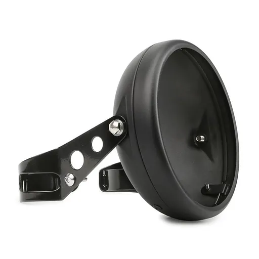 Motorcycle Universal 7" Headlight Housing Shell Lamp Bracket Bottom Mount Bucket Fits Compatible Cafe Racer