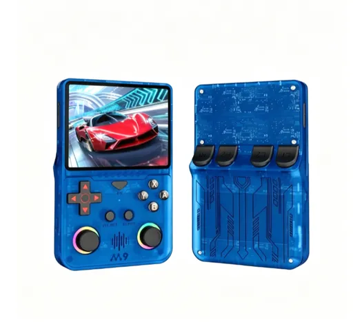 M9 Pocket Retro Video Game Handheld Console with Colorful RGB Light Joystick，blue