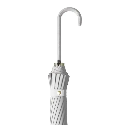 Large 16 Bone Automatic Umbrella Unisex Long Handle Dual Use Rain Sun Umbrella - White