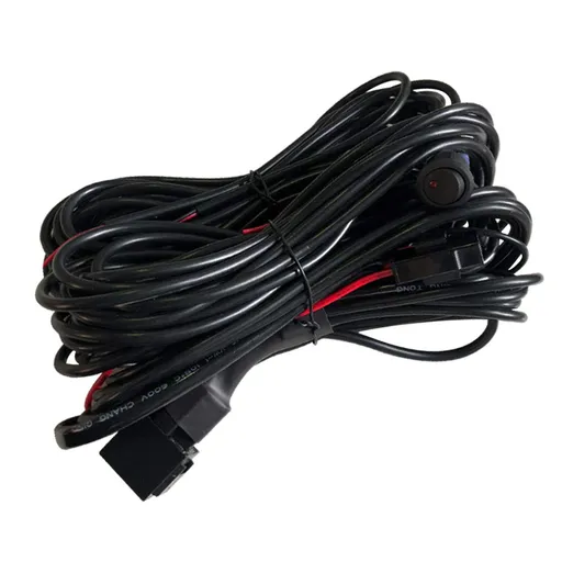 4 Lead Wiring Harness for LED Rock Lights, LED Rock Light Pod Wiring Harness Kit with 2 Extension Wires, Relay, Fuse and Switch