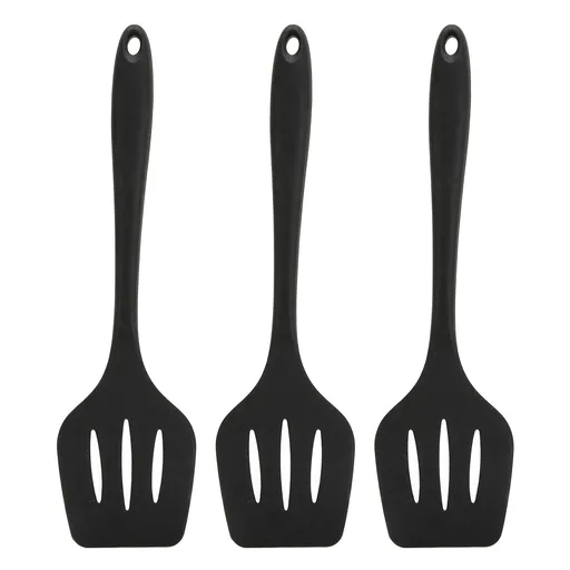 3Pcs Silicone Spatula Easy Cleaning Odorless Food Grade Silicone Slotted Turner Spatula Multifunctional Kitchen Tool