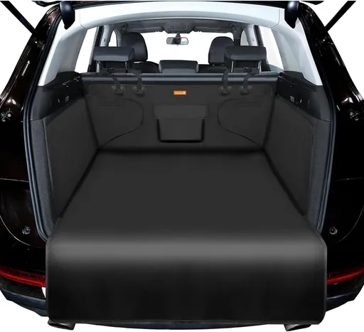 Waterproof Dog Car Boot Liner with Non-Slip Backing, Washable Pet Cargo Cover for Small and Medium Cars and SUVs, Black