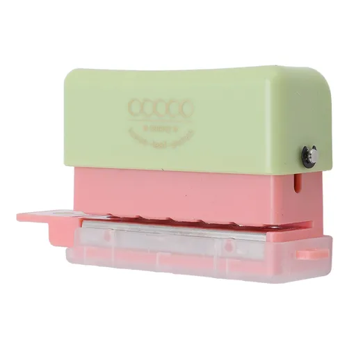 Portable Paper Punch Tool 5 Round Hole Manual Paper Puncher for A5 B5 A4 Paper Loose Leaf Notebook Green Roseate