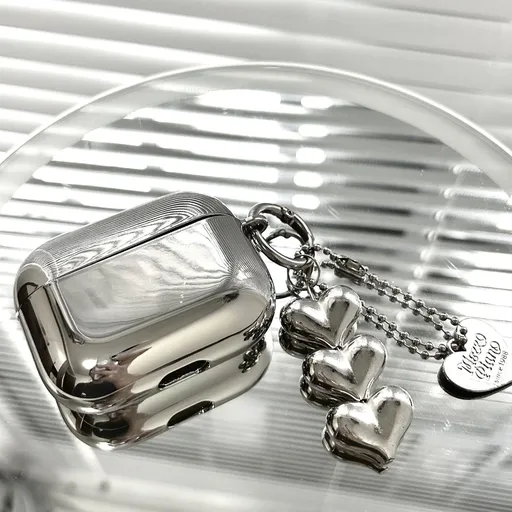 Electroplated solid color shell + 3 heart pendants AirPods 3