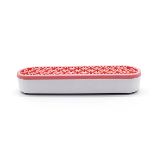 Silicone Makeup Organizer Cosmetic Storage Box Lipstick Brush Holder Desktop Box - Pink