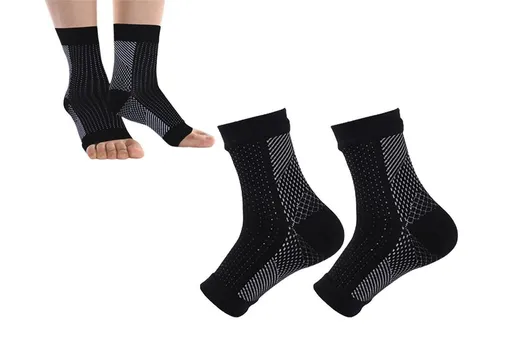 Compression Short Socks Ankle Support Socks -Black / L