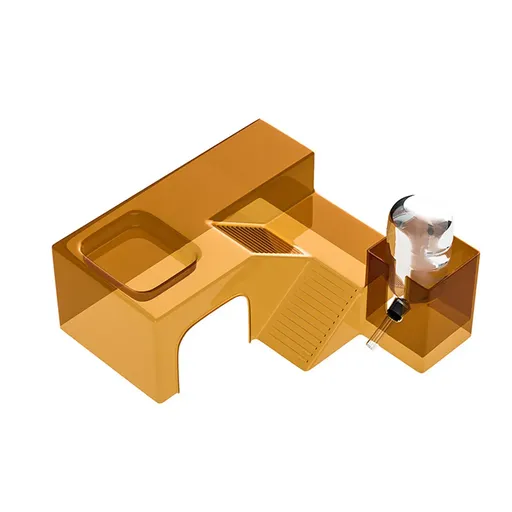 Clear Hamster Platform Transparent Plastic for Small Pet Cage Rest Play Exercise - Orange