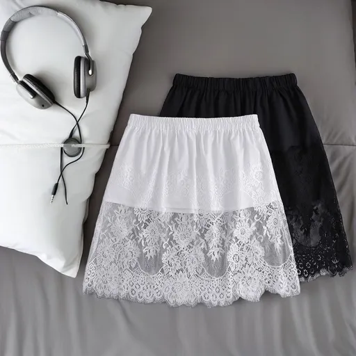 Layering Chiffon Half Length Skirt Extender for Home Use Assorted Colors 2Pcs