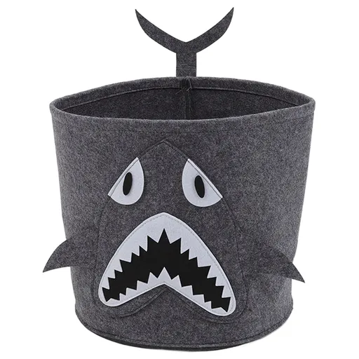 Cotton Laundry Hamper Thickened Cartoon Animal Children's Toys Household Debris Dirty Clothes Storage Bucket 30x27cm Shark