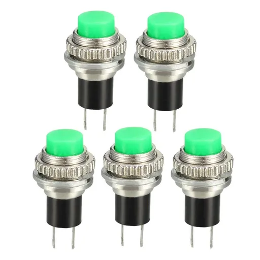 3Pcs Self-Locking SPST Latching Type Dash ON/Off Push Button Switch AC 250V/3A 3 Colors 2 Pins SPST Momentary