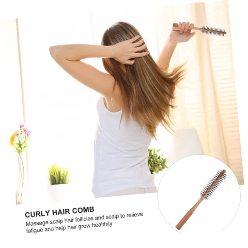 hairdressing cylinder comb hair dryer brush women Round Boar Bristle Beard Brush curly hair comb Small Round Brush