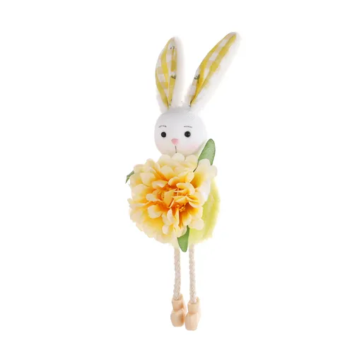 Yellow Easter Bunny Flower Hanging Decoration for Home, Garden or Party Scene