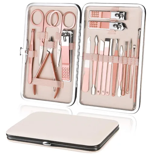 Nail Clippers for Men Women, 18 In 1 Stainless Steel Nail Kit Professional Manicure Pedicure Kit Nail Scissors Cuticle Trimmer