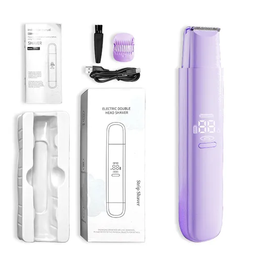 Electric Shaver for Women Painless Dual-Blade Wet & Dry Use Purple