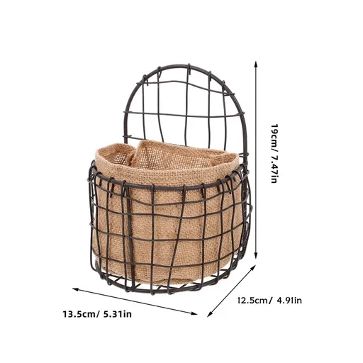 Black Metal Wall Planter Basket Half Round for Home Decor, 1 Pack Stylish Indoor Outdoor Plant Holder