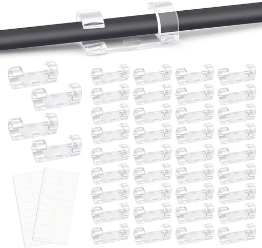 Transparent Cable Clips Self-Adhesive – Cable Organizer – 120 pieces – Cable Tray – Cable Ties – Cable Lock – Desk Organizers – Organizer – Cable Trays – Cable Management – Clips – Ties