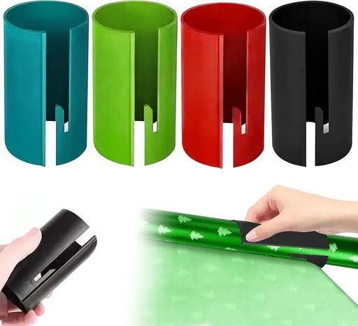 4 Piece Gift Wrapping Paper Cutter Set for Christmas and Birthday Packaging