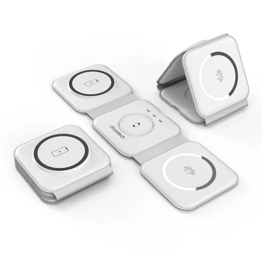 3-in-1 Foldable Fast Wireless Charger for Phone Watch Earphone Compatible with Multiple Charging Speeds