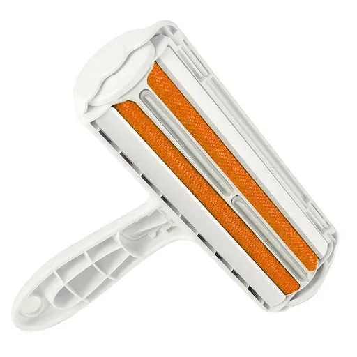 Pet Hair Remover Brush Dog Cat Fur Cleaning Roller Reusable Self Cleaning Tool - Orange