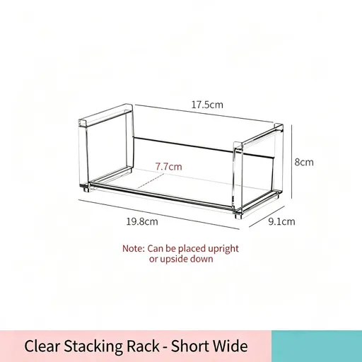 Cosmetic Display Stand Clear Acrylic Multi-Grid Desktop Organiser Short Wide Design