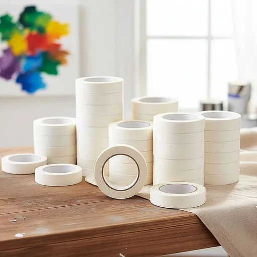 72 x White Masking Tape Rolls – 24mm x 50m Painters Adhesive Tape for Painting