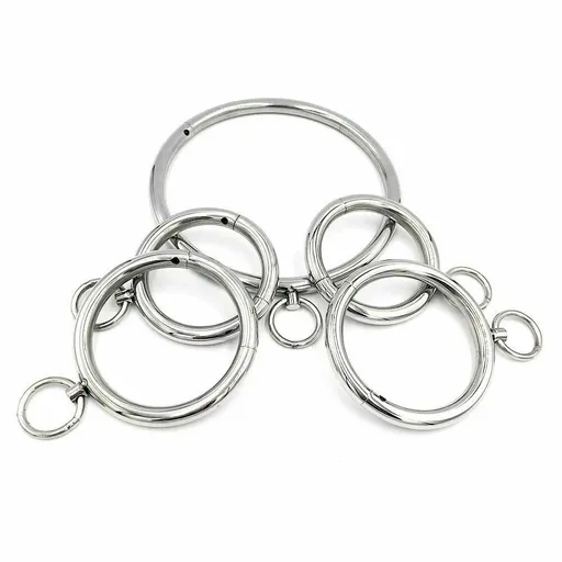 House Of Dasein Stainless Steel Bdsm Handcuffs Ankle Cuffs Collar Metal Bondage Restraints Kit - Female - Set