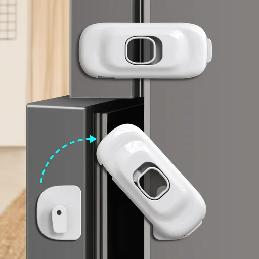 Cabinet Fridge Locks Baby Proofing, 6 PACK Child Proof Cabinet Refrigerator Locks, for Draw Kitchen Oven (White)