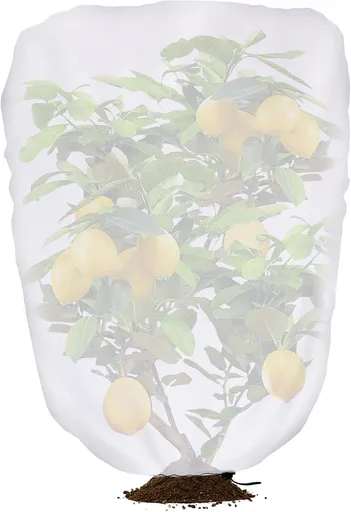3.3 x 2.6Ft Garden Plant Shade Cover with Drawstring, Non-Woven Garden Shade Sun Protection Plants Cover, White Light Refraction Fruit Tree Sunshade Cloth for Protect Plant from Direct Sunlight