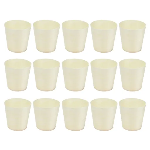 15Pcs Disposable Tasting Cup Wooden Decorated Lightweight Dessert Cup for Home Bars Restaurants
