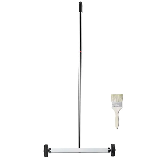 Magnetic Sweeper with Wheels, 17inch Mini Magnetic Sweeper, 10 lbs Capacity, Adjustable Handle, Lightweight Magnetic Pickup Sweeper to Pick Up Nails and Screws, Easy Cleanup of Workshop Garage