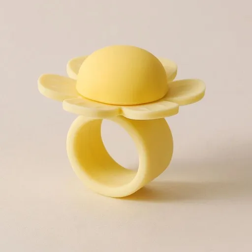 flower Door Handle Bumper Silicone Anti-Collision Door Stopper—Yellow