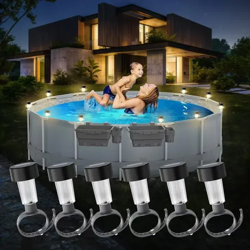 Waterproof Solar LED Pool Light, Night Light for Ground Pool Fence Decoration and Pool Accessories