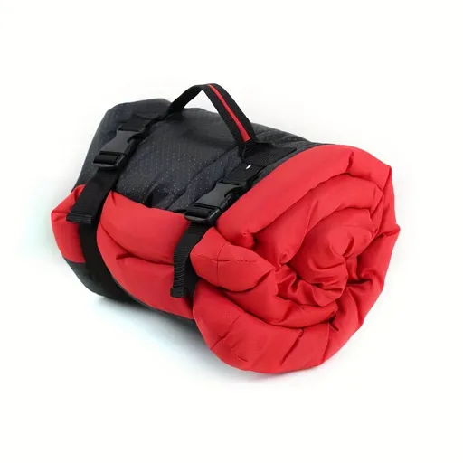 High Quality & Moisture-Resistant Thick Portable Camping Dog Bed for Medium/Large/Small Dogs - Durable Polyester Outdoor Mat with Carry Handles, Foldable Design for Travel, Home & Camping Trips Red